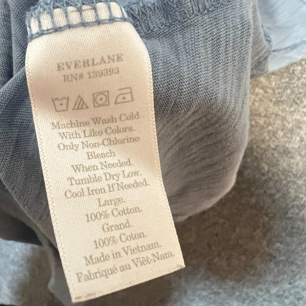 Everlane Shirt Mens Large Blue Short Sleeve Tshirt Crewneck Casual‎ Stretch - Picture 7 of 9